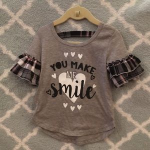 Girls 4t ruffle sleeve, cute back, t-shirt